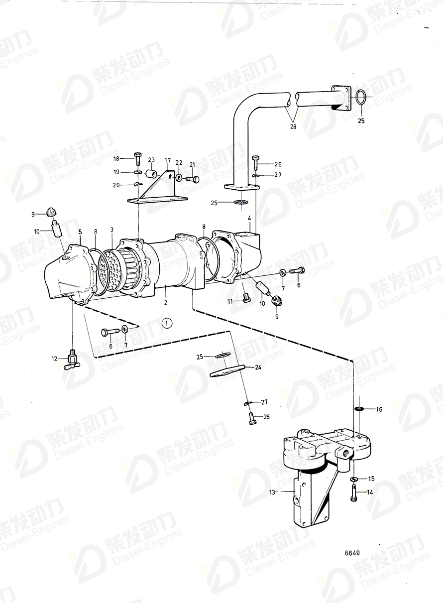 VOLVO Coolant pipe 3825450 Drawing VOLVO Coolant pipe 3825450 Drawing